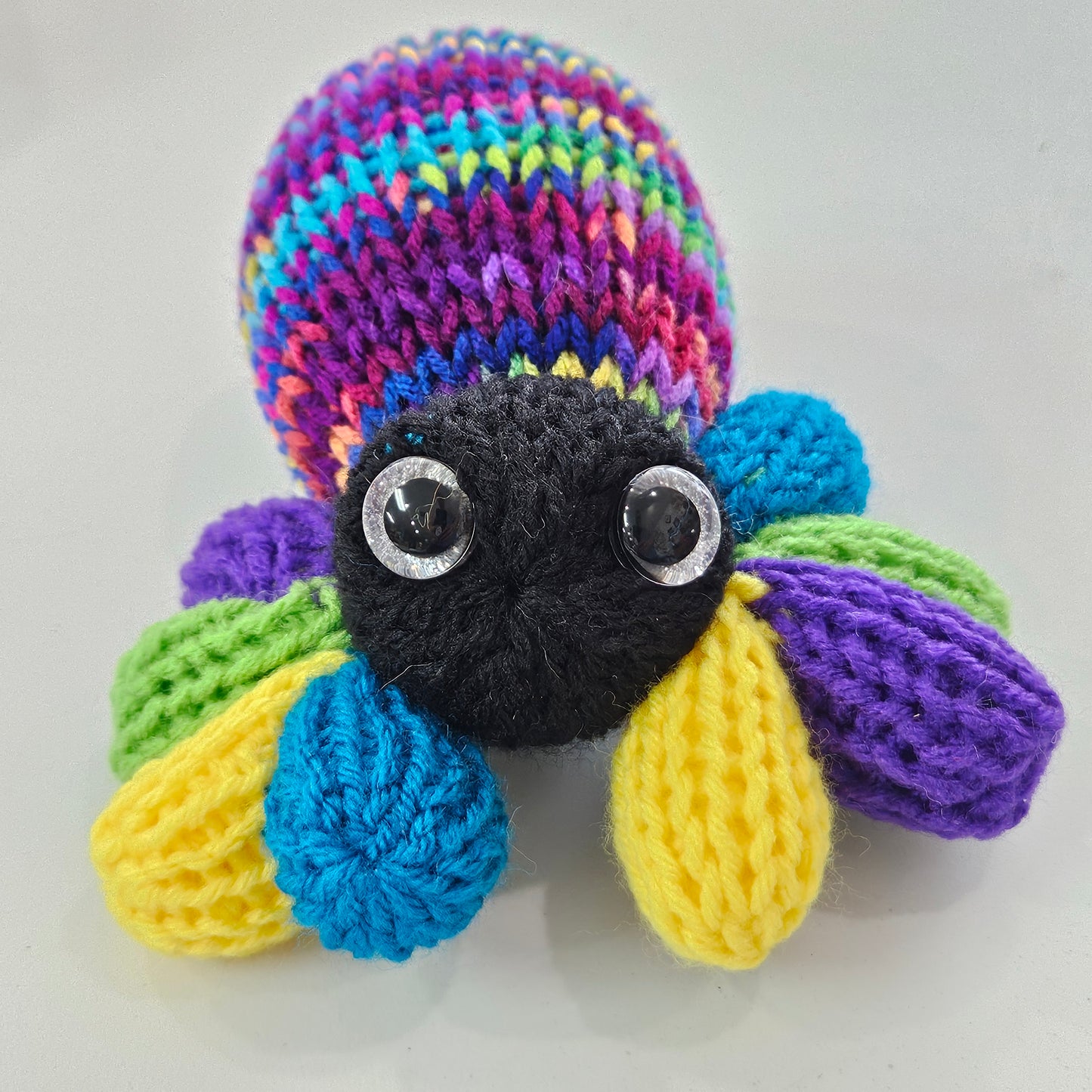 Jewel Tone Knitted Spider