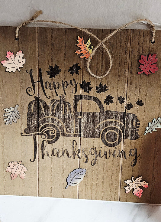 Engraved Happy Thanksgiving Sign