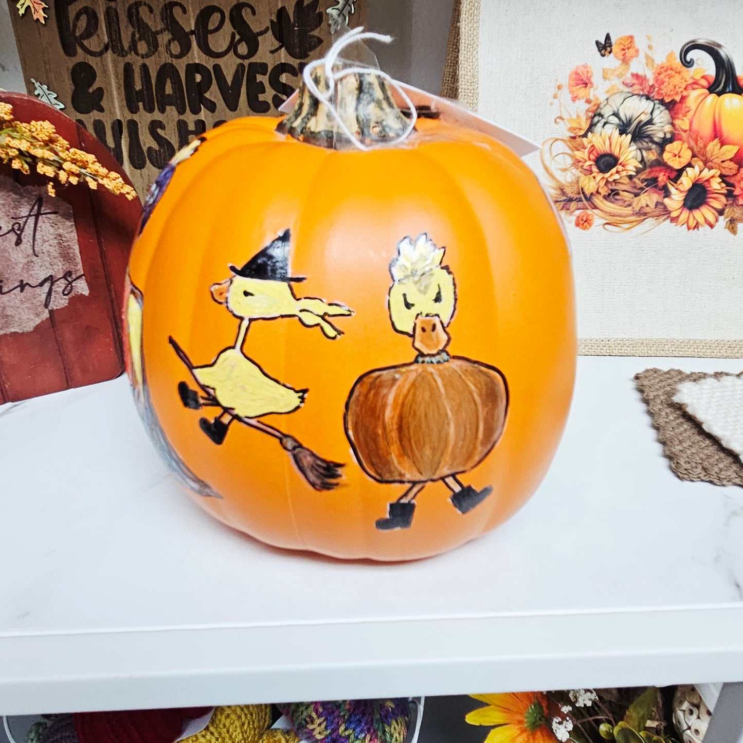 Orange Painted Pumpkin Cartoon
