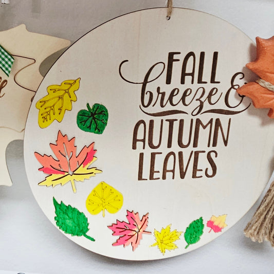 Fall Breeze Autum Leaves Sign