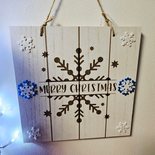 Snowflake Merry Christmas Sign