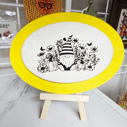 Sunflower Gnome Sign w/Easel
