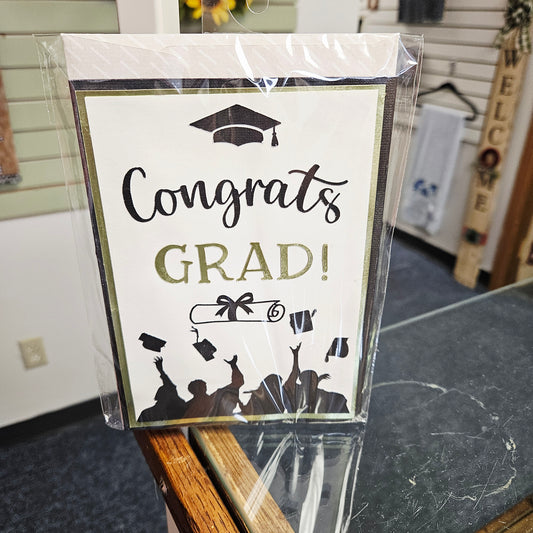 Congrats Grad Black/White with Students