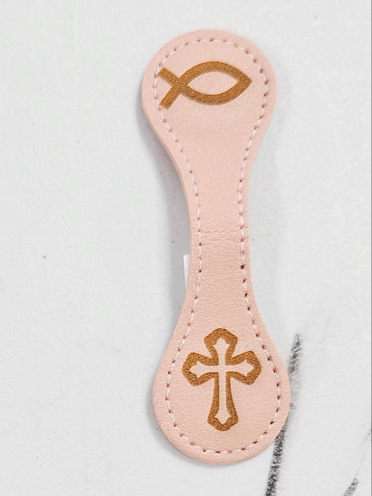 Magnetic Bookmark Pink Catholic Fish/Celtic Cross