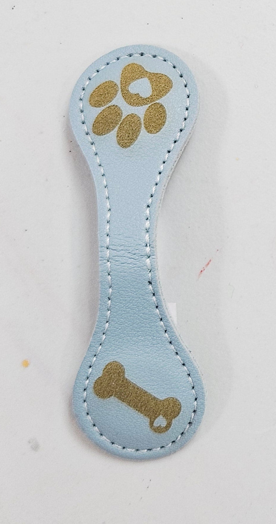 Magnetic Bookmark Lt Blue Dog Paw/Bone w/Heart