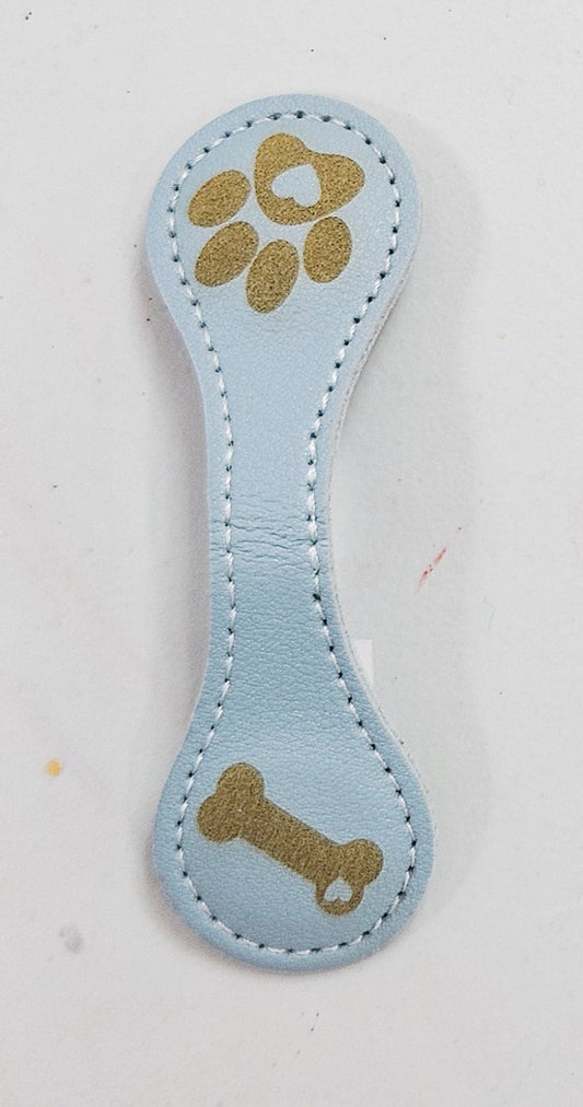 Magnetic Bookmark Lt Blue Dog Paw/Bone w/Heart