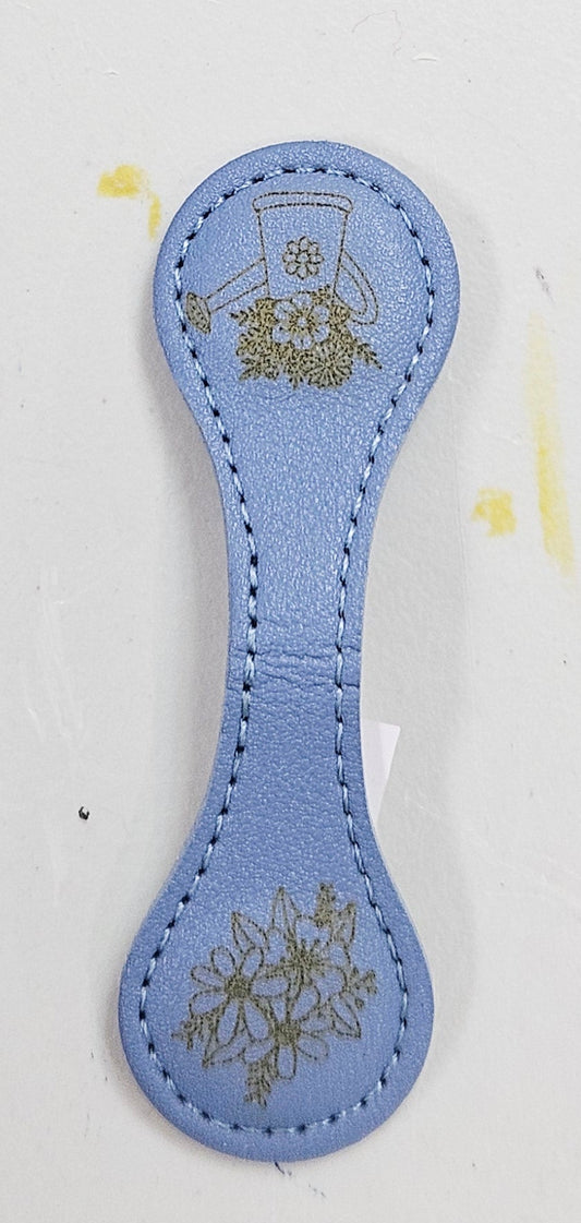 Magnetic Bookmark Navy Water Can Flowers/Swag