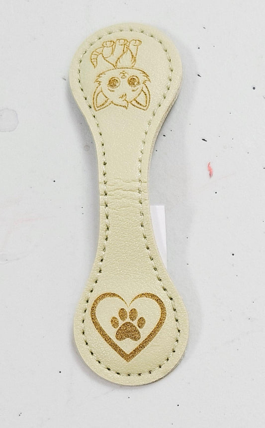 Magnetic Bookmark Lt Green Cat/Paw Heart