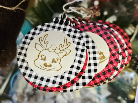 Wood Christmas Ornament Set of 8 Designs