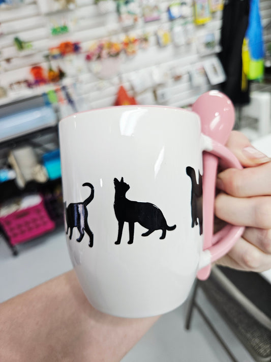 Cats Cocoa Mug with Spoon