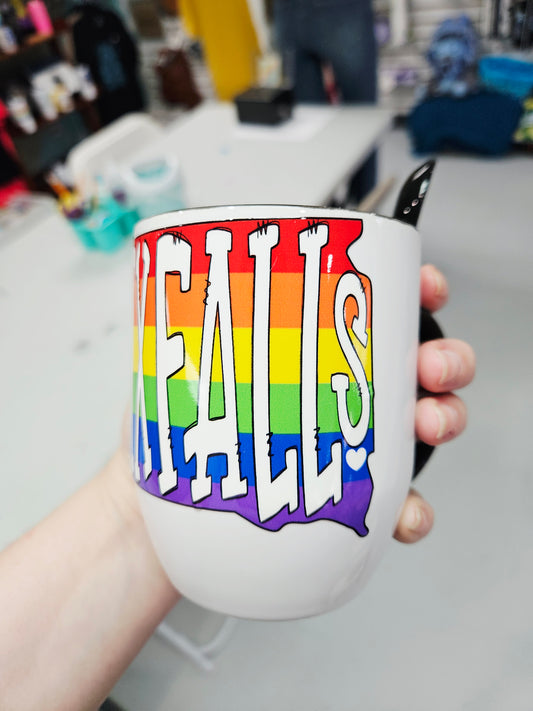 Rainbow Sioux Falls Cocoa Mug with Spoon