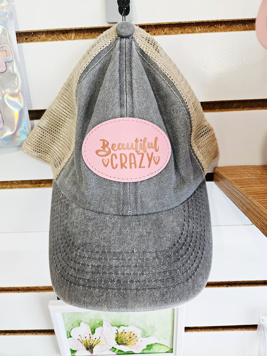 Baseball Cap Grey Mesh Beautiful Crazy