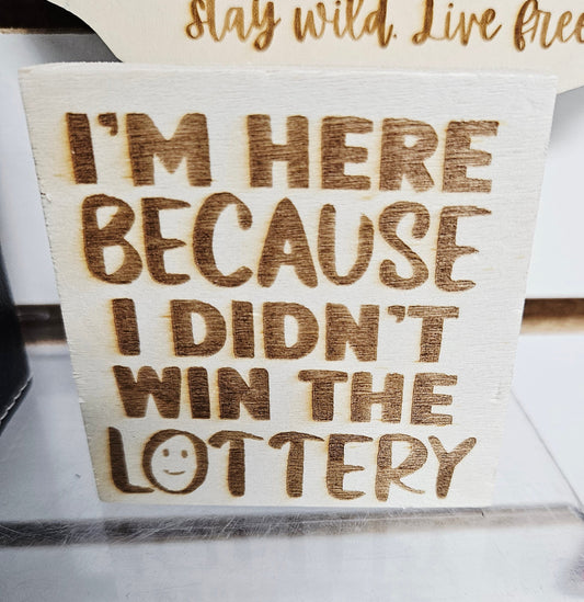 Office Desk Wood Sign Square Lottery