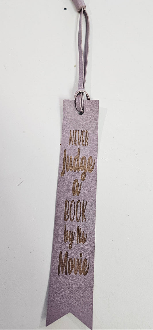 Leather Bookmark Purple Never Judge