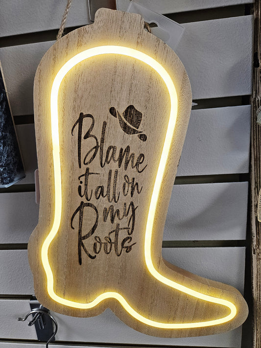 Engraved Boot Light Up Sign