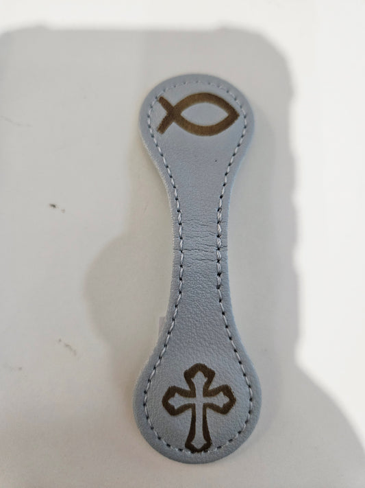 Magnetic Bookmark Lt Blue Fish/Cross