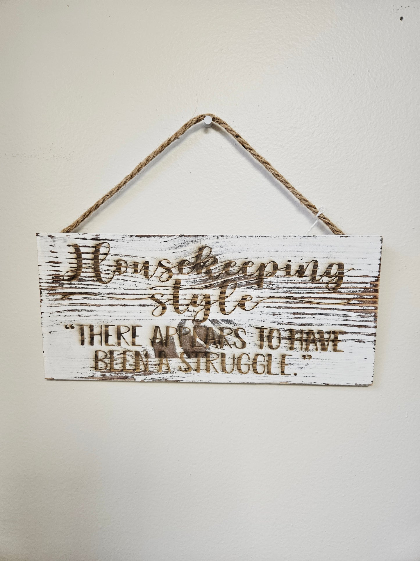 Housekeeping Style Wood Sign