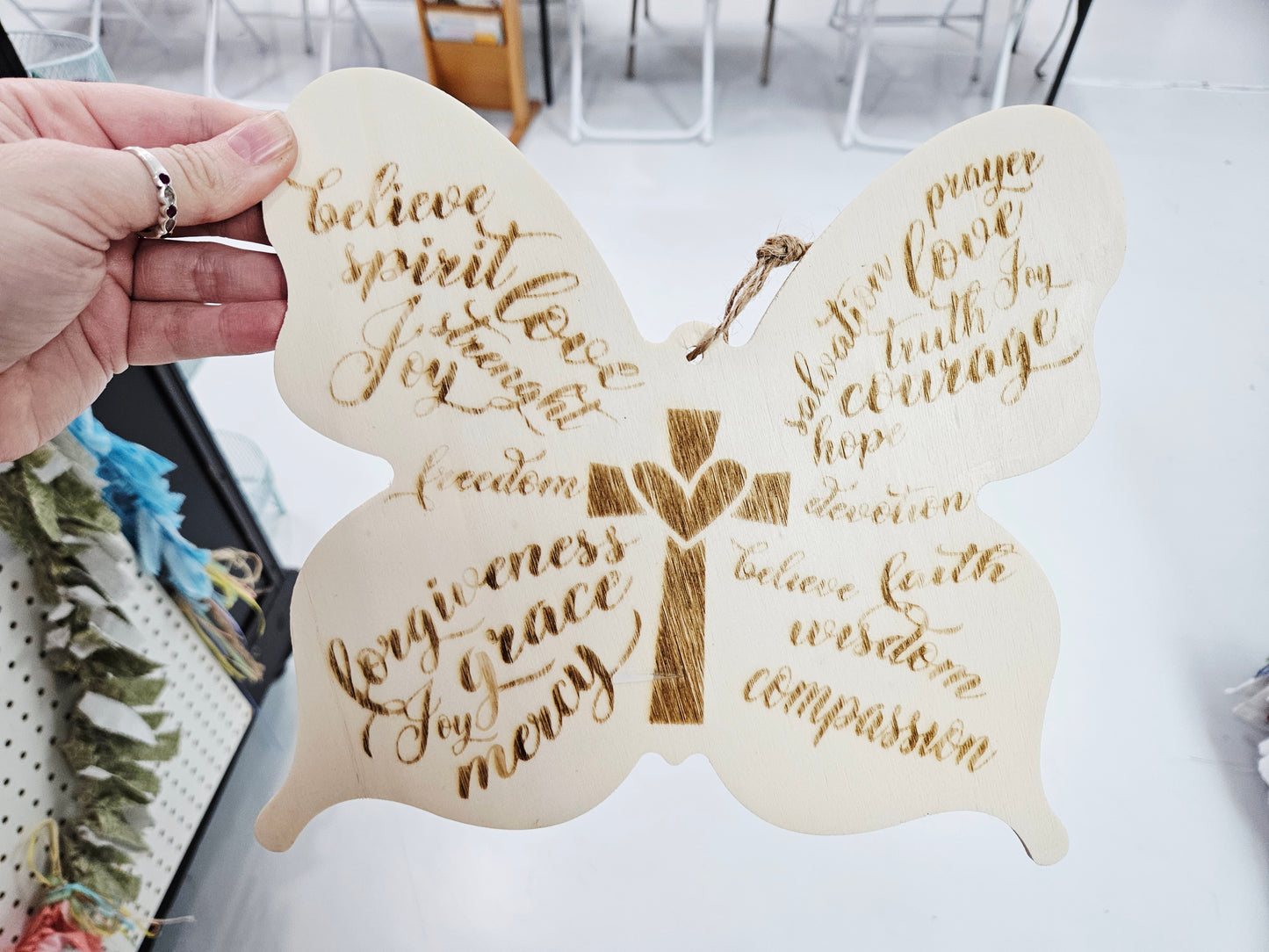 Butterfly Shaped Cross/Christian Sign