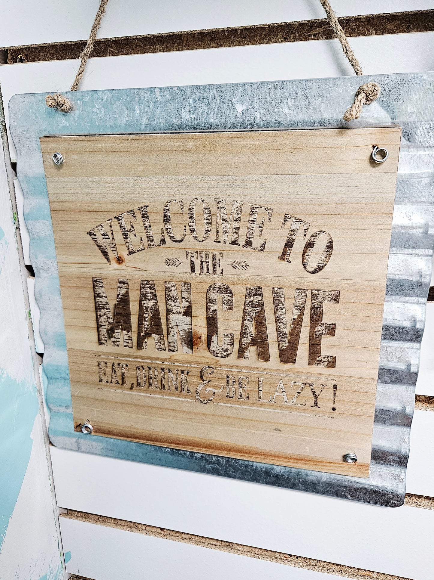 Man Cave Metal/Wood Sign