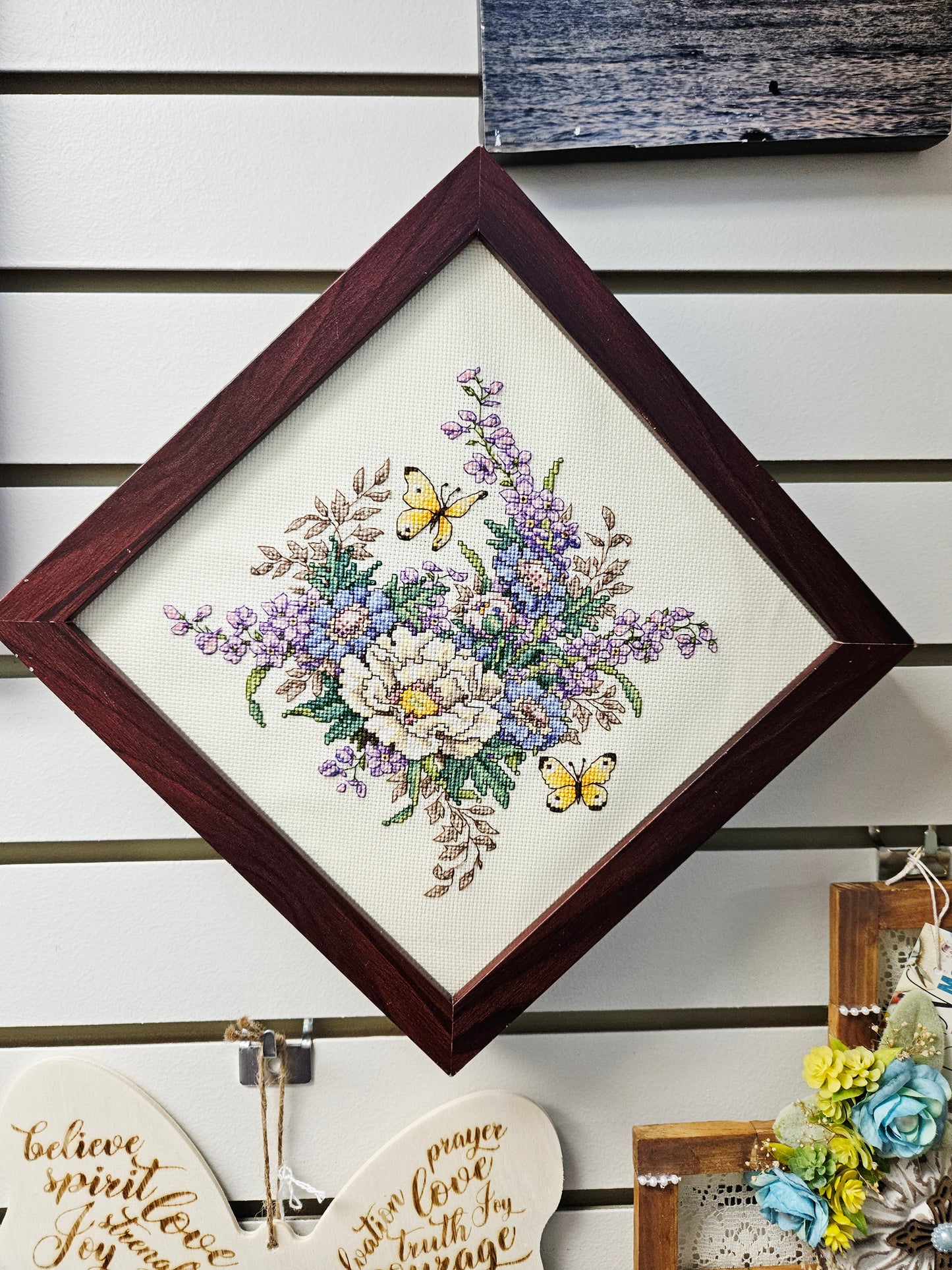 Flower and Butterfly Crosstitch Diamond