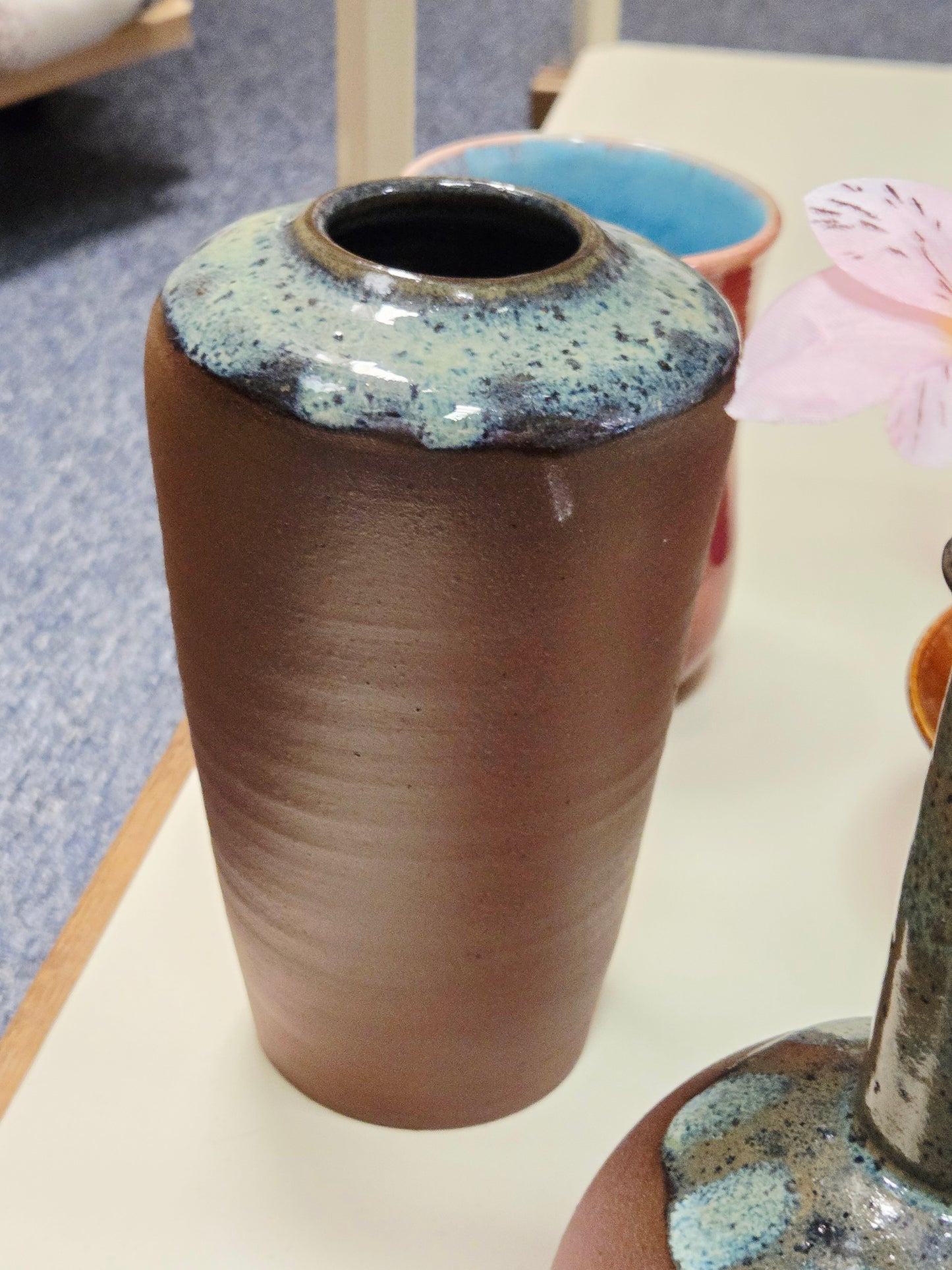 Tall Green Accent Vase