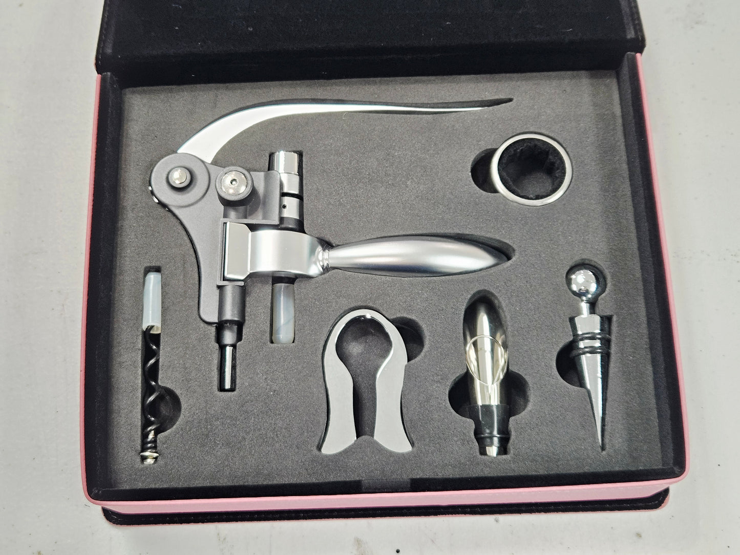 Engraved Leather Wine Opener Set Save Water