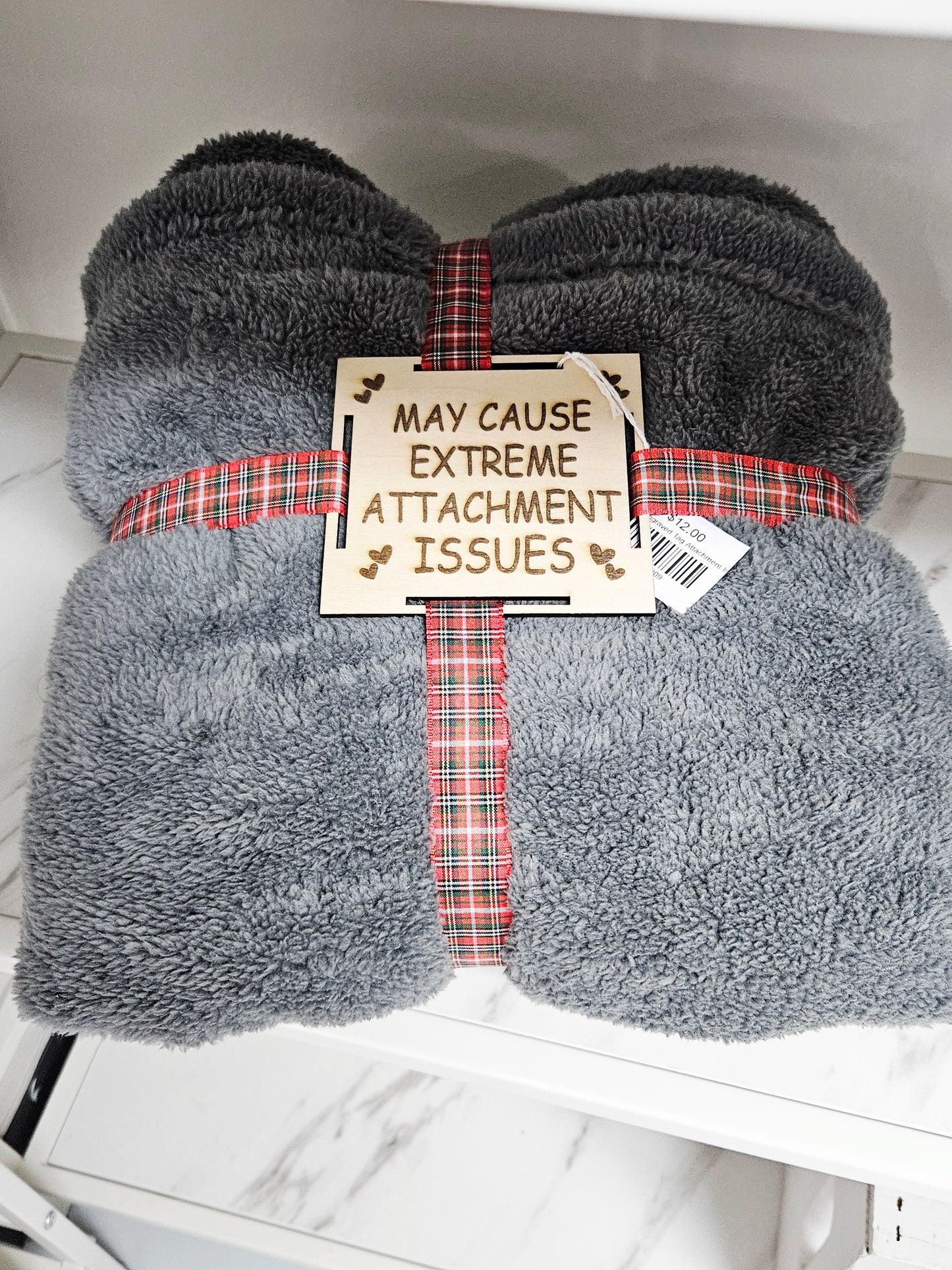 Blanket w/Engraved Tag Attachment Issues