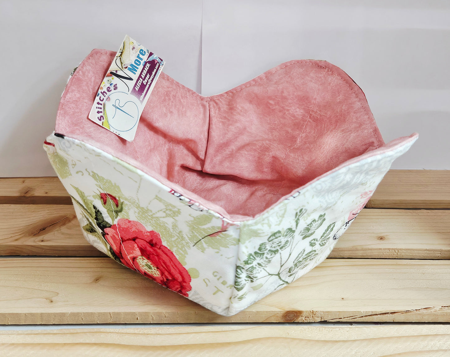 Pink Floral/Butterfly 8" Bowl Holder