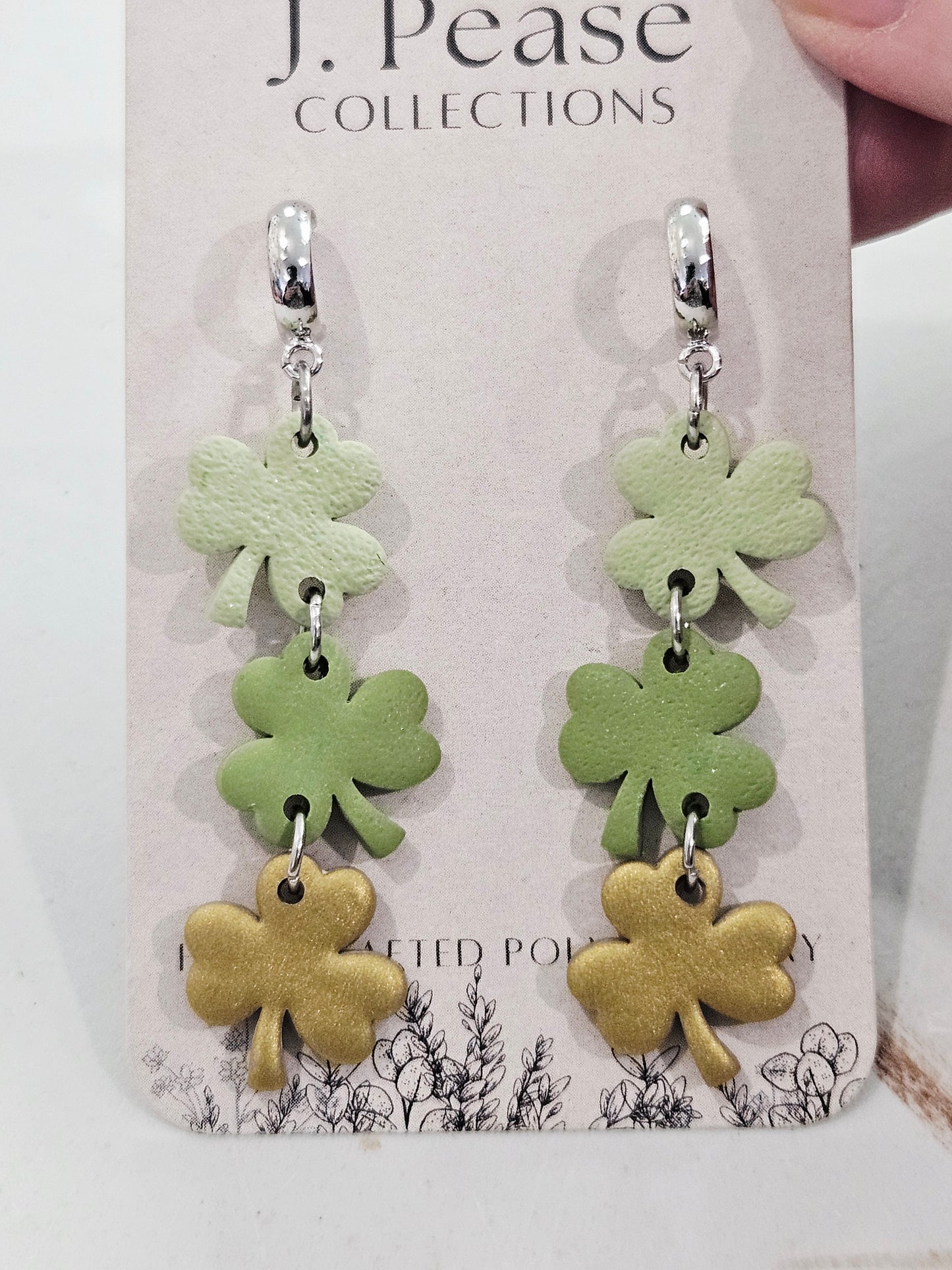 3 Shamrock Dangle Earrings