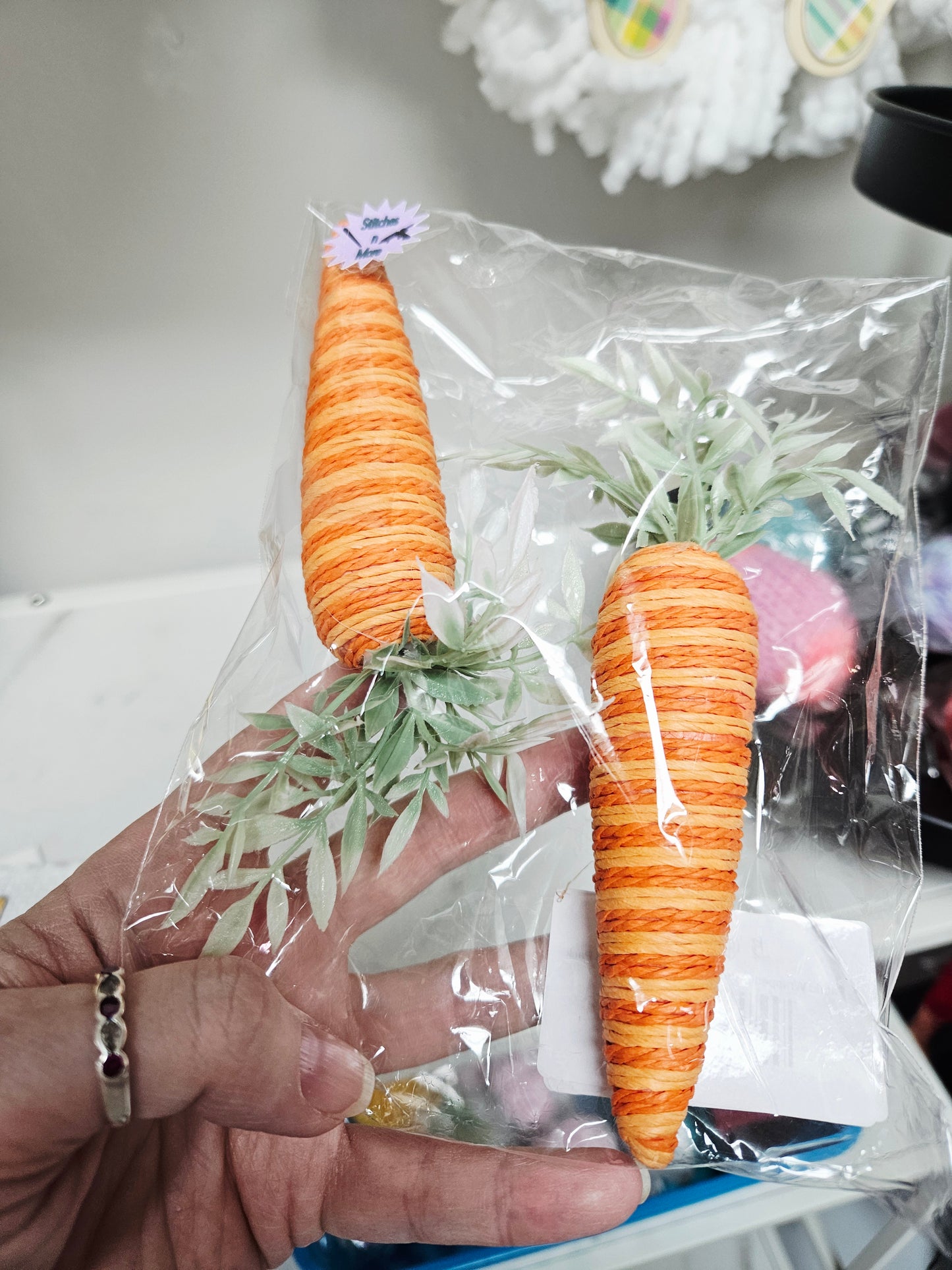 Fabric Wrapped Carrots For Tiered Tray