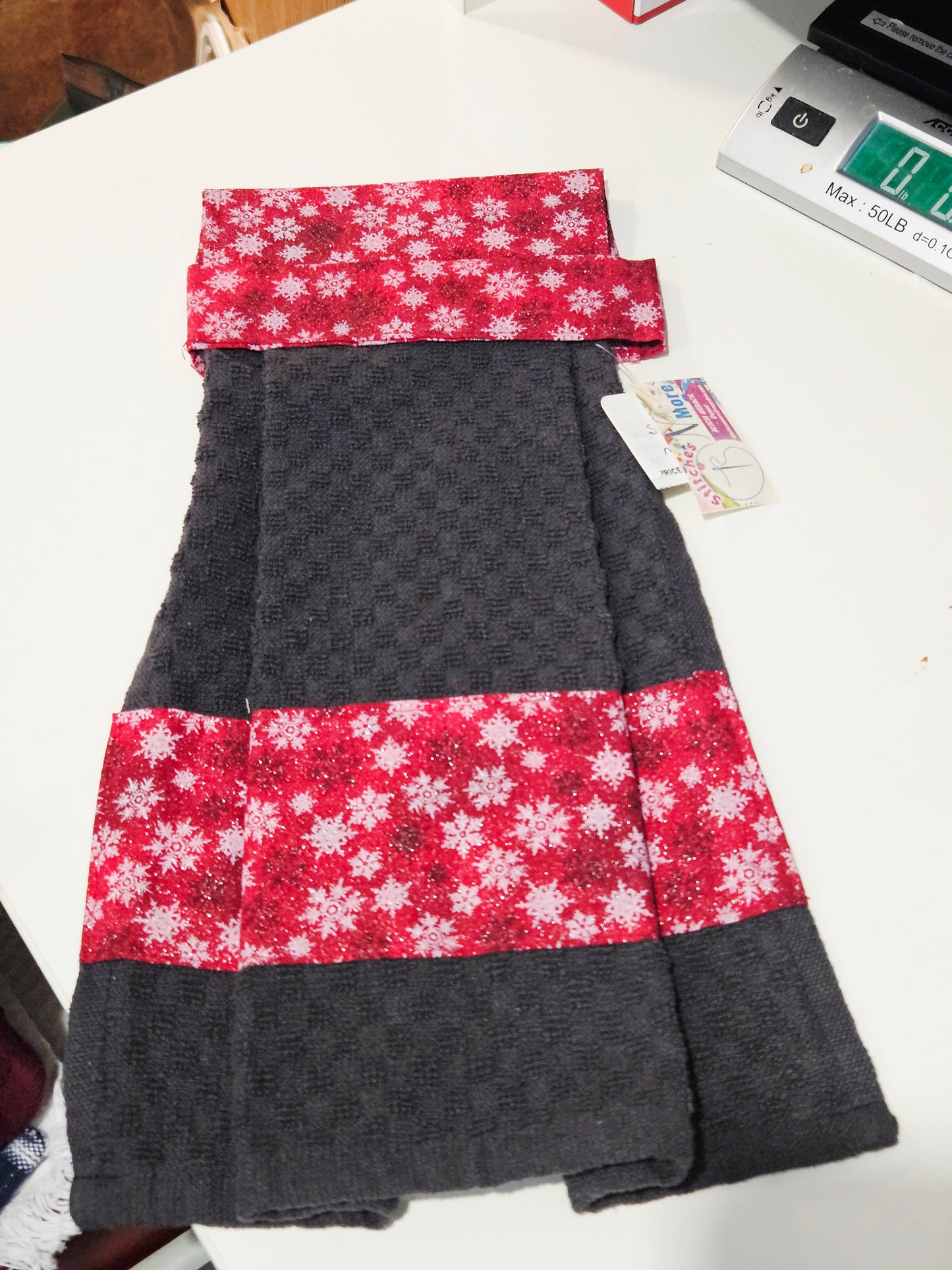 Red Snowflake Kitchen Towel