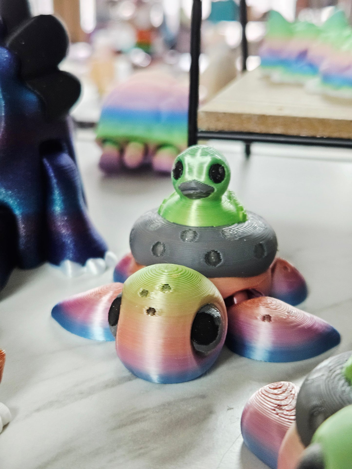 Rainbow Sea Turtle with Duck