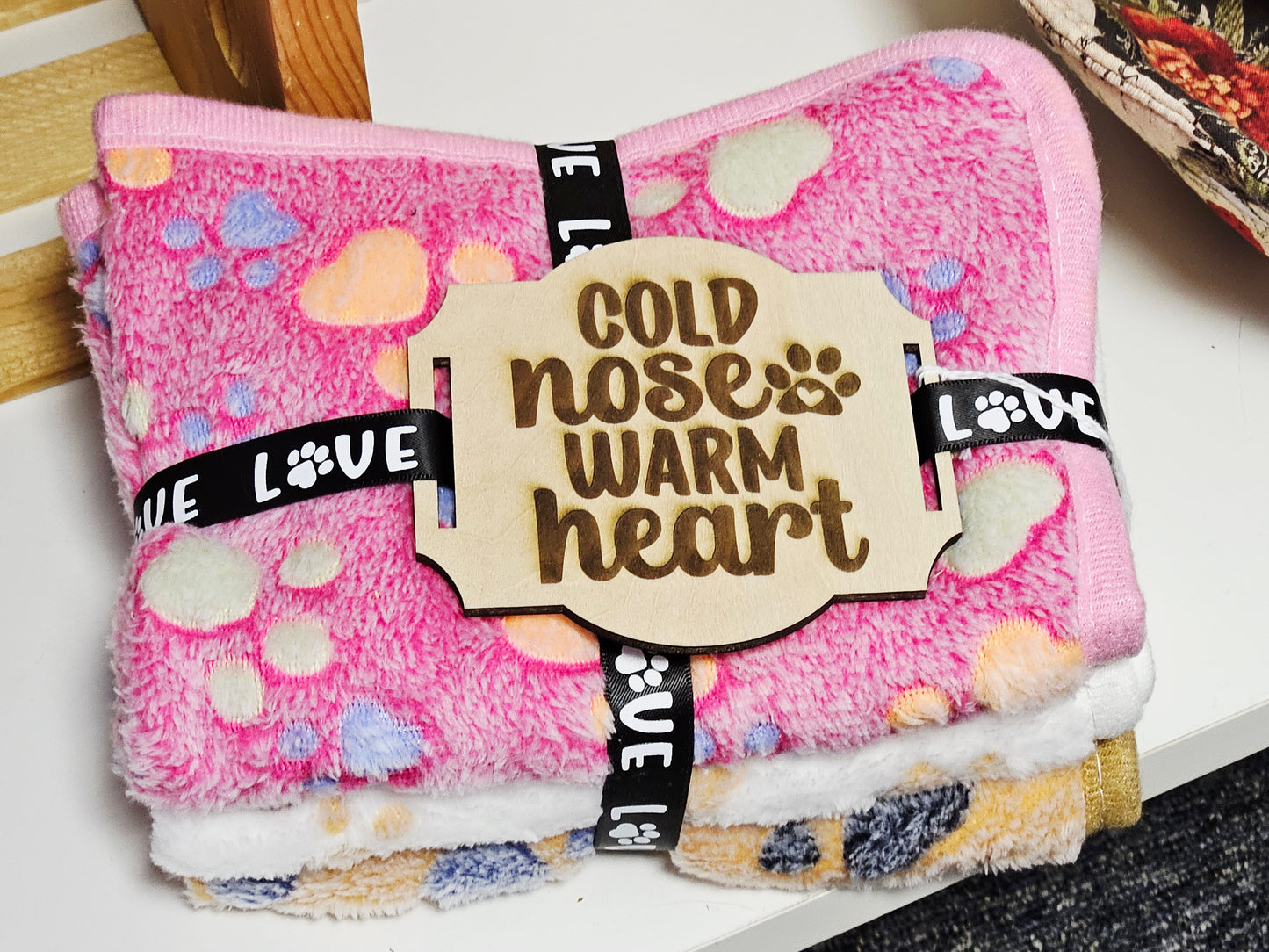 Puppy Blankets w/Engraved Tag Cold Nose