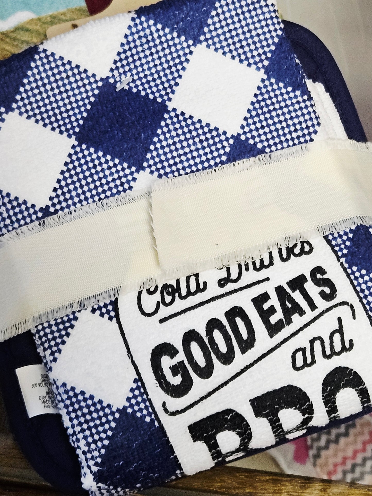 Kitchen Towels/Pot Holder w/Engraved Cooking Temp