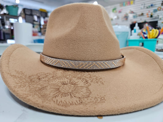 Hat Band Pale Peach & Gold