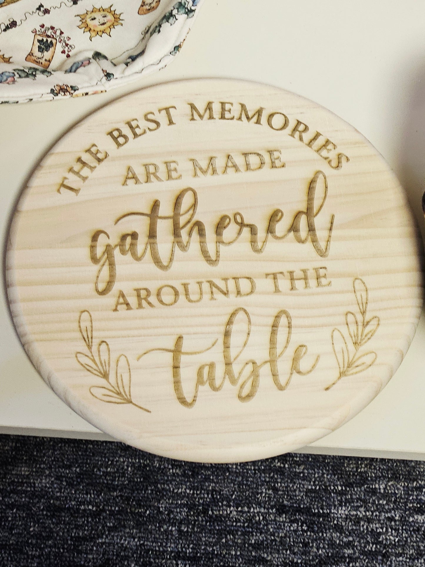 Engraved Centerpiece Lazy Susan Gathered Table