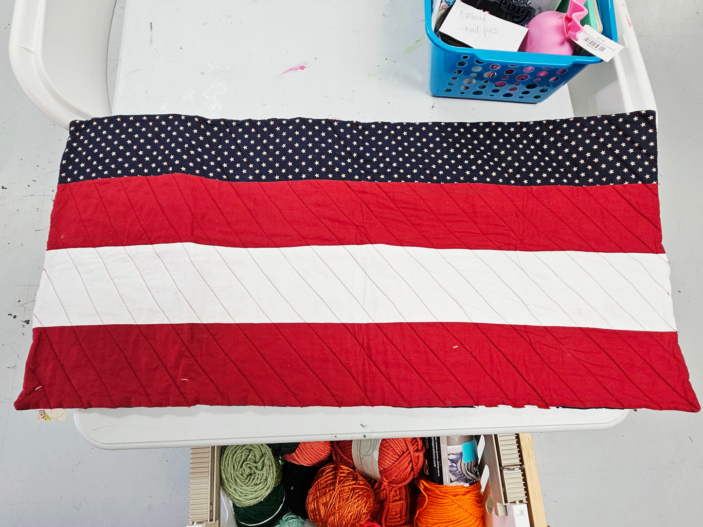 American Flag Table Trivet Runner Reversable