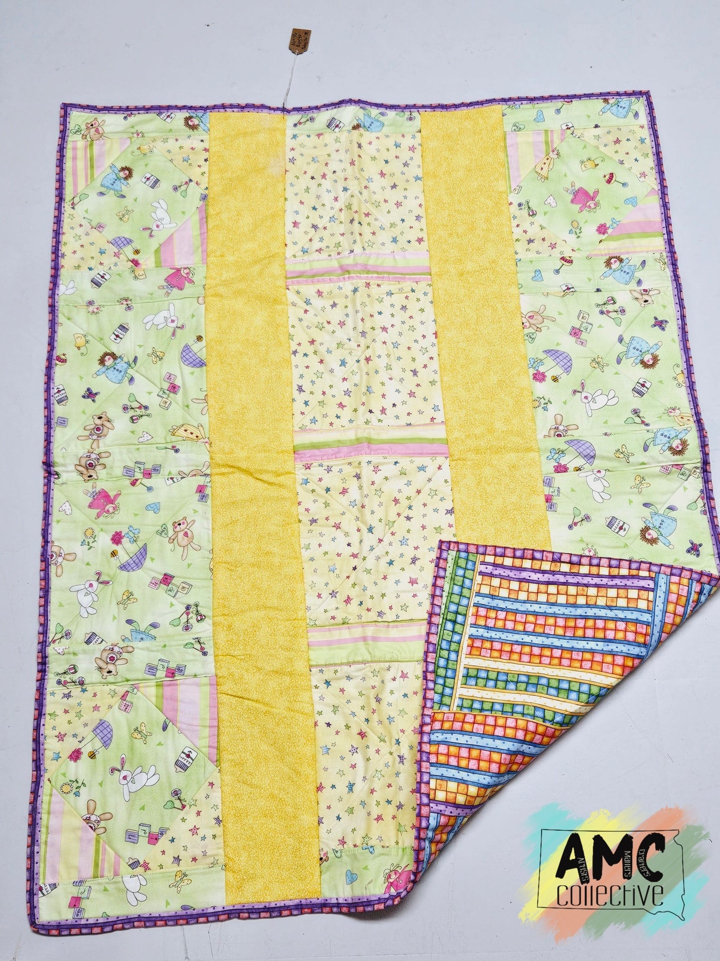 36x46 Baby Quilt - Green/Yellow