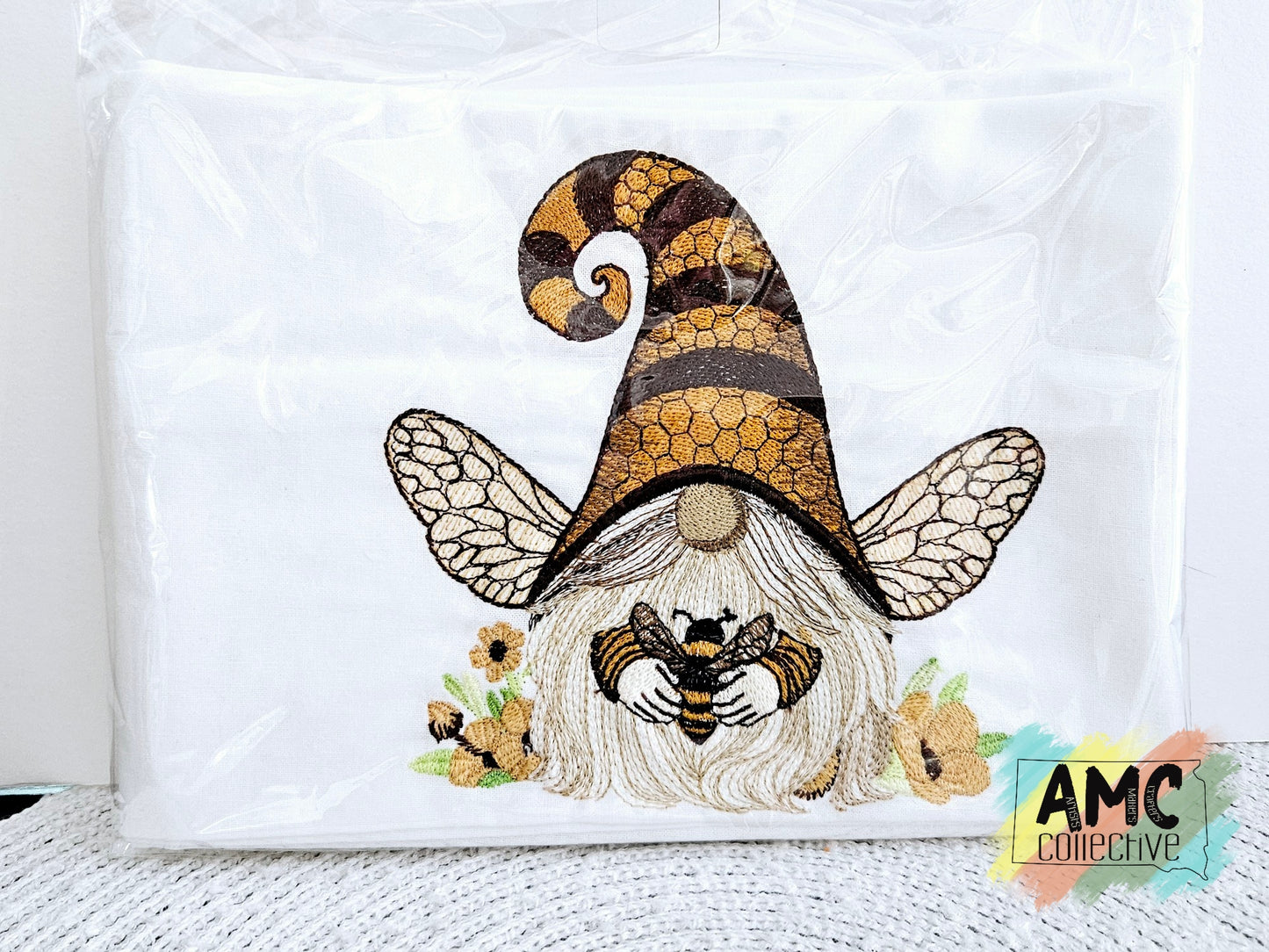 Gnome with Bee Wings Tea Towel