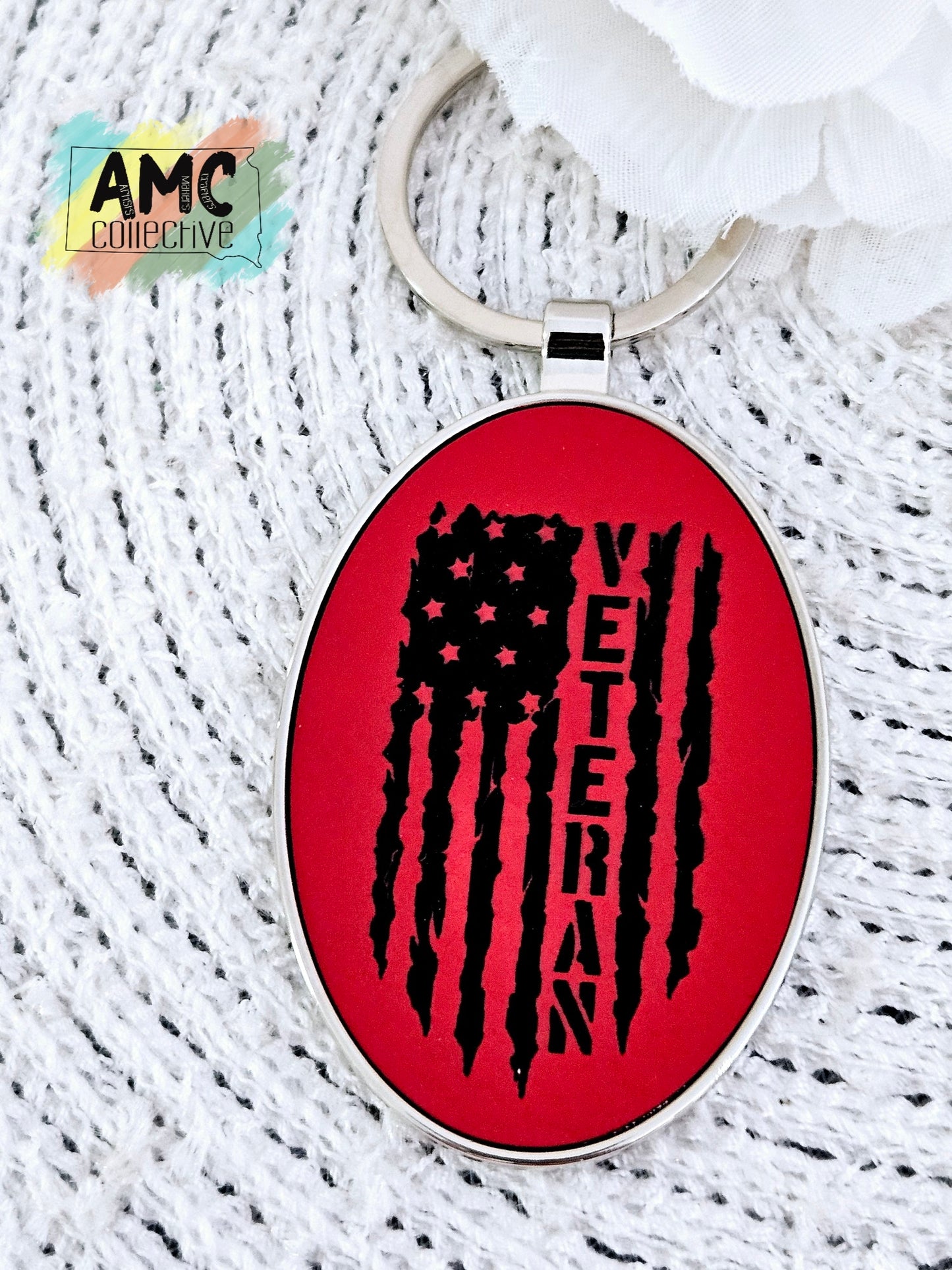 Veteran Flag Keychain