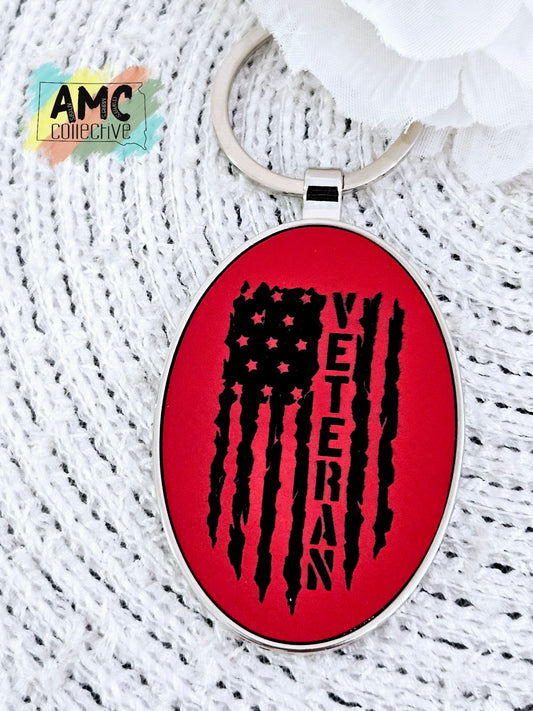 Veteran Flag Keychain