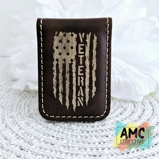 Veteran Magnetic Money Clip Brown