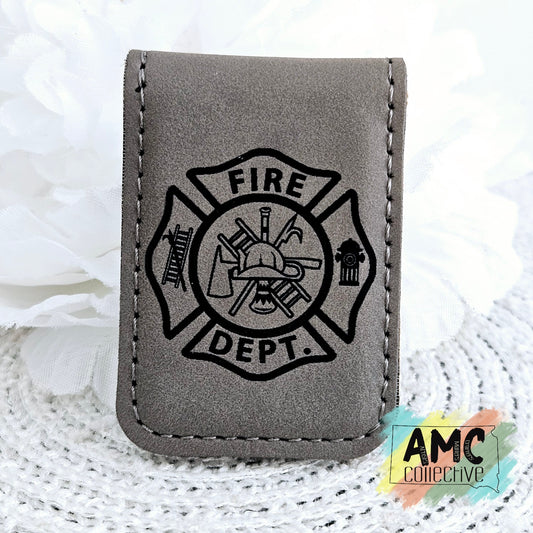 Fire Dept Magnetic Money Clip Grey