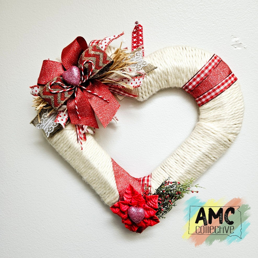 Heart Yarn Wreath