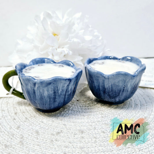 Scented Wax Melts In Flower Ceramic Cup