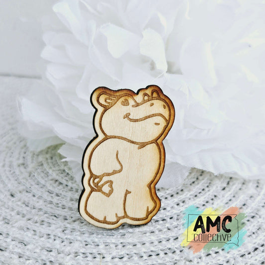 Hippo Wood Magnet