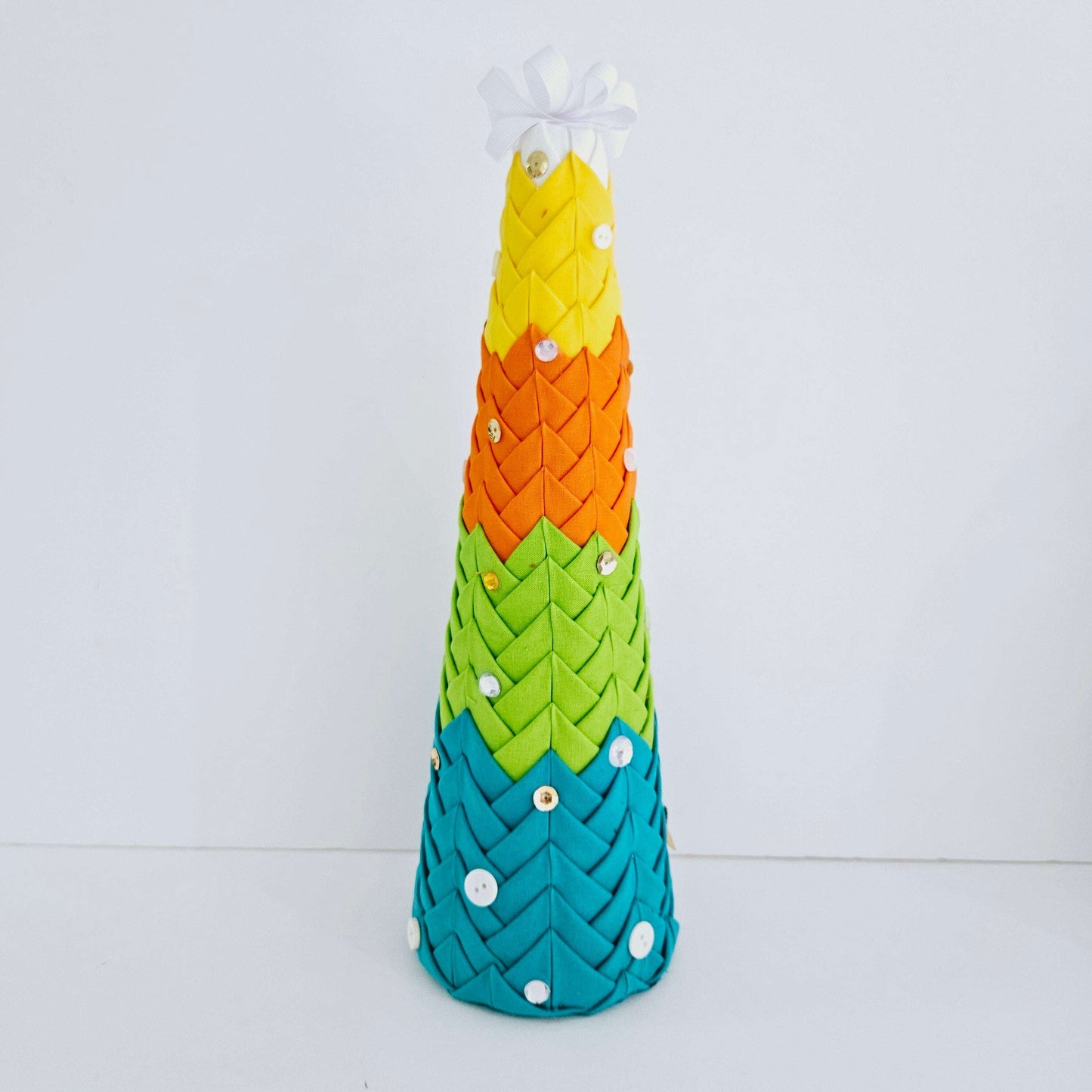 Blue Orange Green and Yellow Folded Star Tree