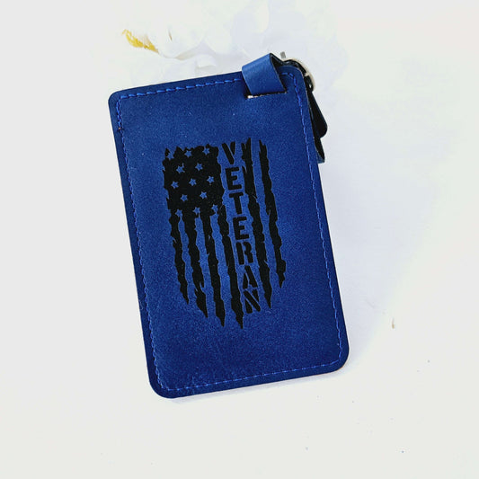 Blue Veteran Luggage Tag