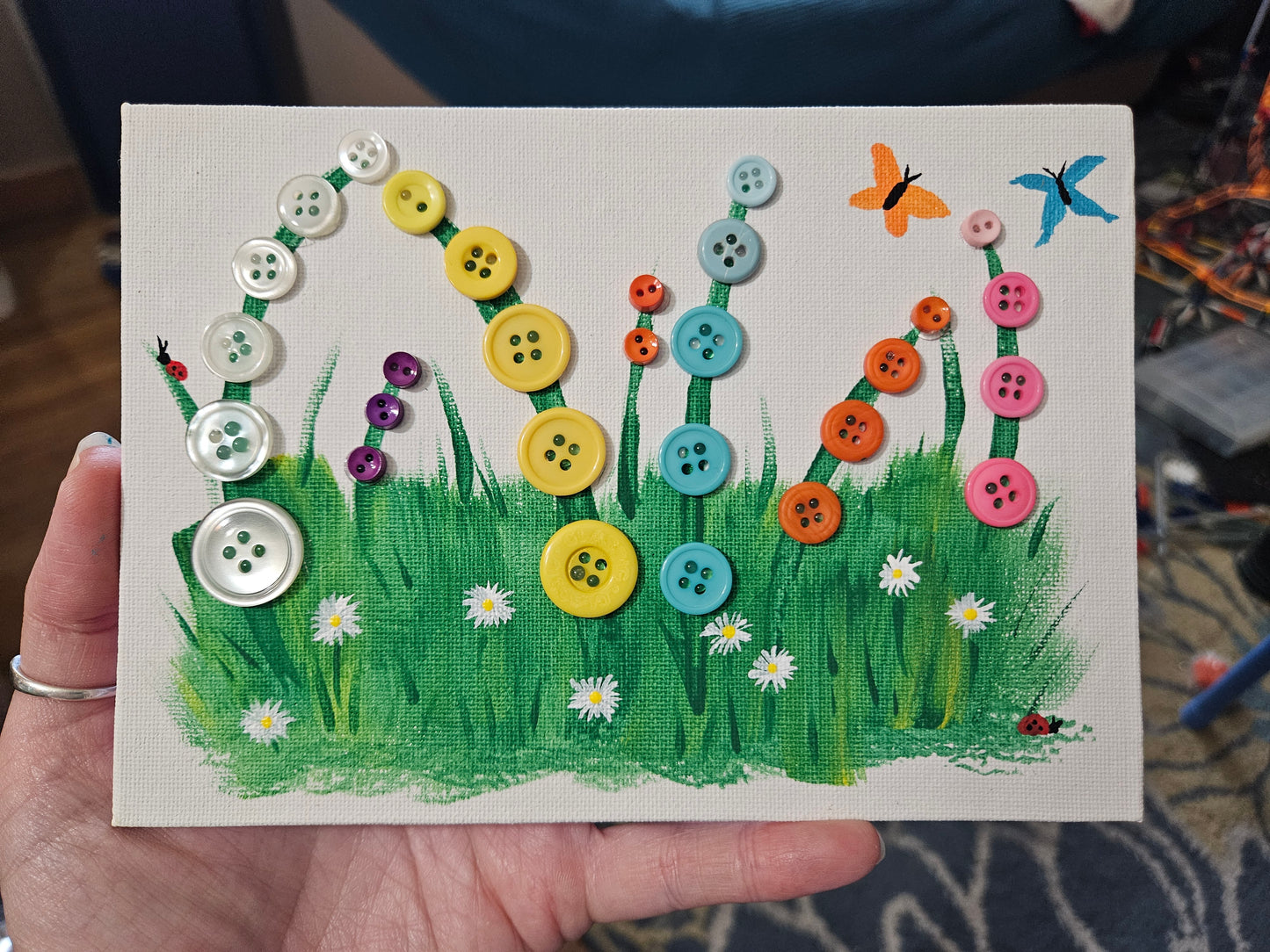 Button Flower Painting