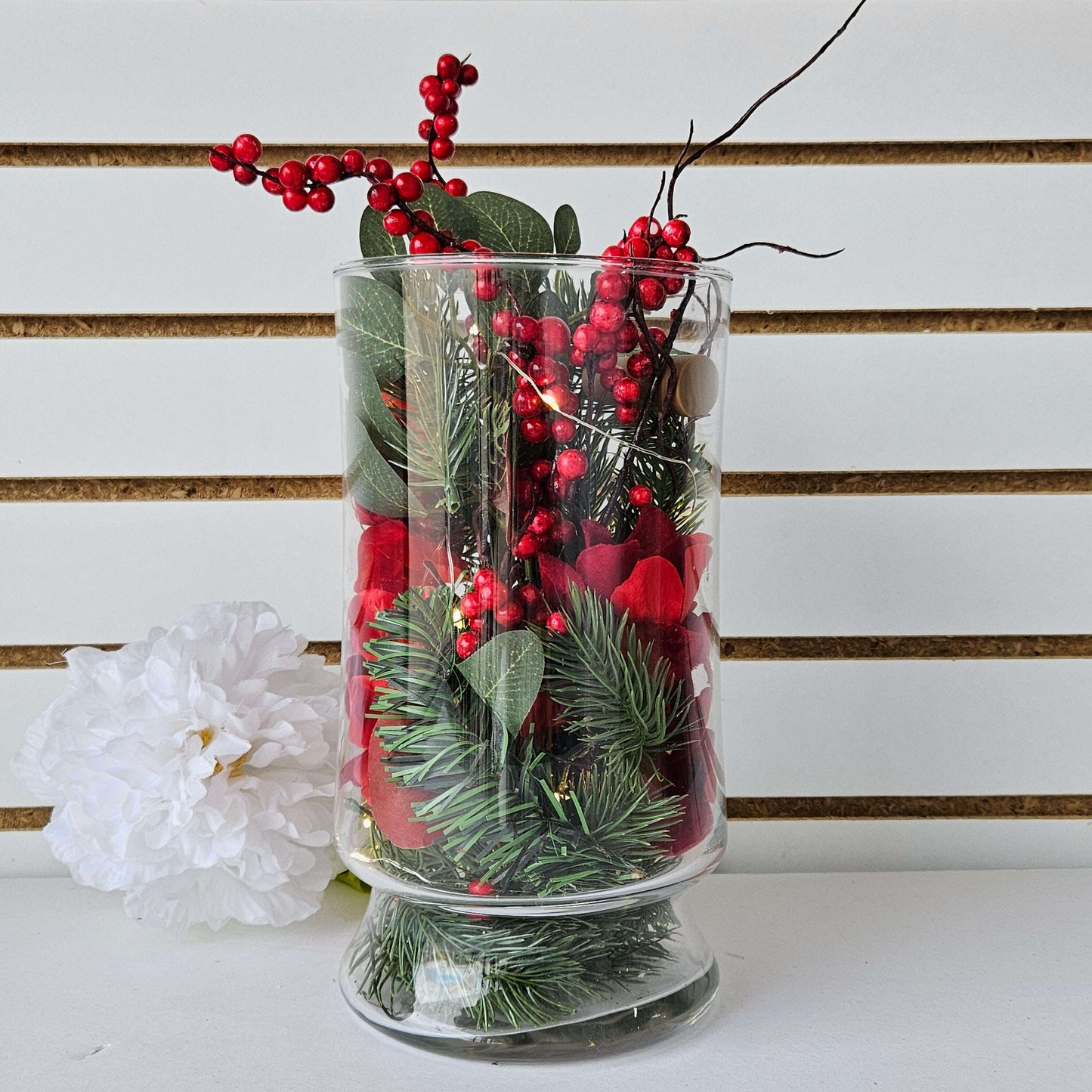 Christmas Lighted Vase